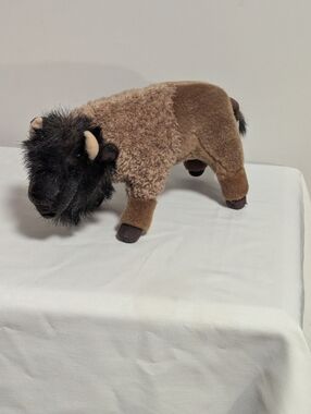 Robert Bateman Get To know. Plush Brown Buffalo Decorative Accent.